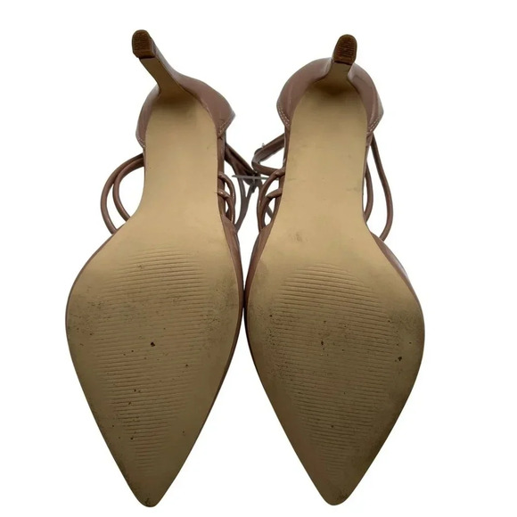 Steve Madden Womens 6M Ciena Pointed Toe Strappy Nude Heels Minimalist Stiletto - Picture 12 of 16